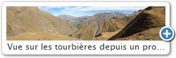 Vue sur les tourbires depuis un promontoire au dessus du lac de la Muzelle