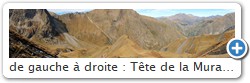 de gauche  droite : Tte de la Muraillette, col du Vallon, l'Aiguille de Venosc, au loin le Pic Blanc au dessus des 2 Alpes