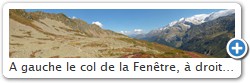 A gauche le col de la Fentre,  droite le massif du Mont-Blanc