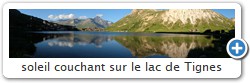soleil couchant sur le lac de Tignes