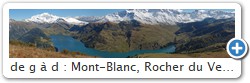 de g  d : Mont-Blanc, Rocher du Vent, Crte des Giites, Pointe de Pralognan, la Pointe Noire, la Pierra Menta