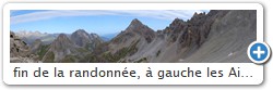 fin de la randonne,  gauche les Aiguilles d'Arves, au centre la Pointe de la Fourche,  droite les crtes de Rochers Marions